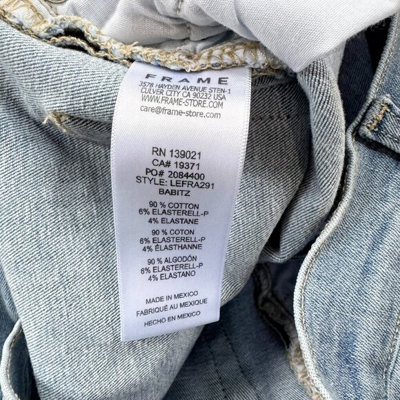 NWT Frame Le Easy Flare Raw Hem Jeans Babitz Blue High Rise Light Wash Denim 26 - Picture 7 of 15